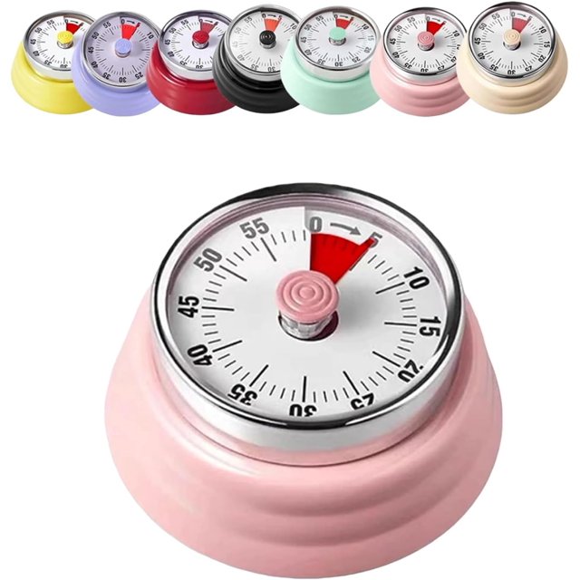 75db Loud Mechanical Timer, Mechanical Timer for Cooking, Durable and Portable Cooking Accessory with Loud Alarm, Easy to Read and Louder Alarm for Home (Pink)