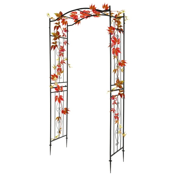 VINGLI Garden Arbor, Arch Walkway for Wedding Ceremony Party, Garden Decor Black