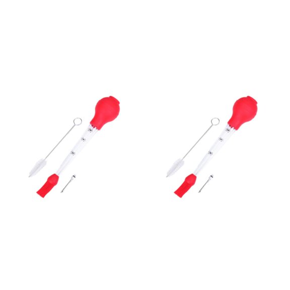 Advancent Bomba de condimento Sabor Jeringa Cuentagotas de aceite Mano de obra Operación simple Comida de pollo para principiantes Suministros Rojo 2piezas