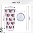 thumbnail image 6 of 20oz Tumbler With Lid And Straw, Patriotic American Flag Heart Vacuum Insulated Iced Coffee Mug Reusable Travel Cup Stainless Steel Water Bottle, 6 of 6