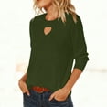 thumbnail image 5 of Up to 40% off Homenesgenics Womens 3/4Sleeve T Shirts Basic CrewNeck Tee Fall Casual Workout Fashion Casual Clothes Green S, 5 of 8