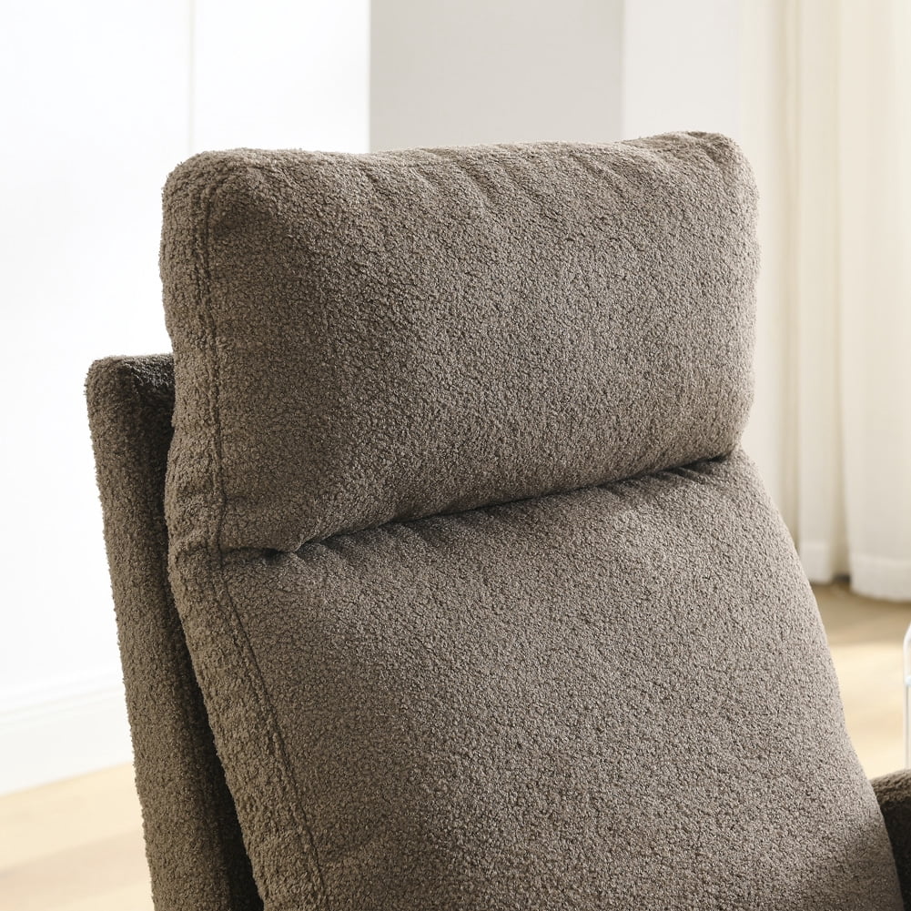 Rugerasy 27.6"W Accent Rocking Chair, Modern Upholstered Rocker Armchair For Nursery, Lounge Chair With 2 Side Pocket, High Backrest, Armrests For Living Room Bedroom