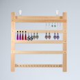 thumbnail image 4 of Wall Hanging Earring Organizer Wooden Jewelry Display Rack Ear Studs Display Holder, 4 of 4