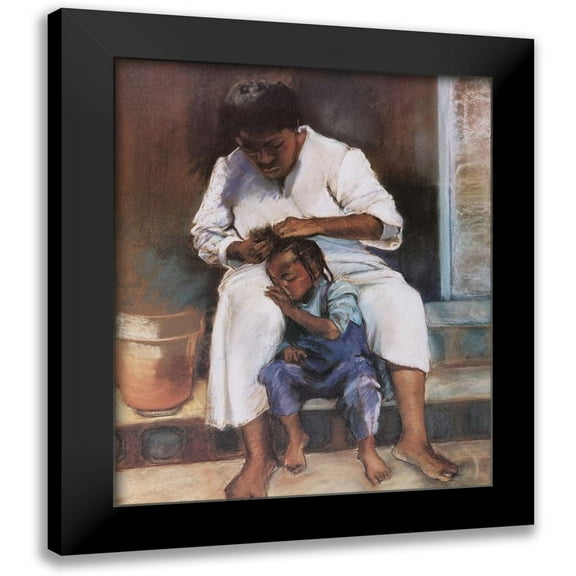 Unknown 12x14 Black Modern Framed Museum Art Print Titled - Hair Braiding