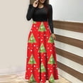 thumbnail image 2 of Vestidos de Navidad Para Mujer Estampado de Árbol de Navidad Manga Larga Cuello Redondo Vestido Largo Playa Casual Maxi Sundress Odeerbi ODB203019, 2 of 6