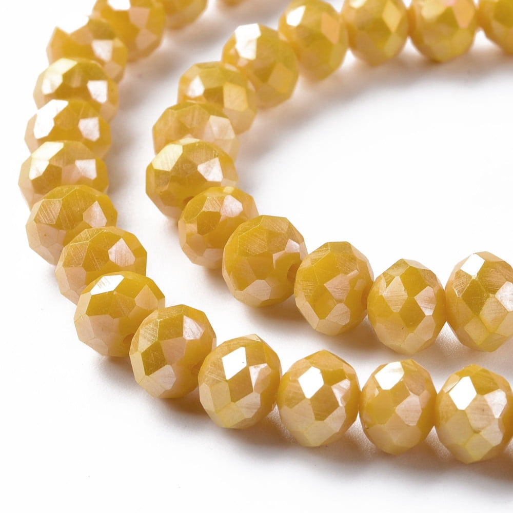 20Strand Electroplate Glass Beads Strands Faceted Rondelle Mixed Color 6x5mm Hole: 1.2mm about 87~93pcs/strand 16.14'' inch~17.44 inch(41cm~44.3cm)