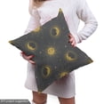 thumbnail image 5 of Ambesonne Crescent Fabric by the Yard Upholstery, Moons Suns with Faces Art, 1 Yard, Pale Earth Yellow and Grey, 5 of 5