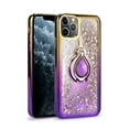 thumbnail image 2 of iPhone 12 Phone Case, iPhone 12 Pro Phone Case, Slim Kickstand Liquid Glitter Dual Colors Stylish for iPhone 12/12 Pro Phone Case Gold/Purple, 2 of 5