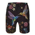 thumbnail image 4 of Kll Humming Bird And Tropical Flowers Men'S Casual Summer Beach Shorts Hawaiian Shorts With Pockets-Xx-Large, 4 of 9