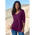 thumbnail image 6 of Roaman's Women's Plus Size Ultimate Long Sleeve V Neck Tee, 6 of 6