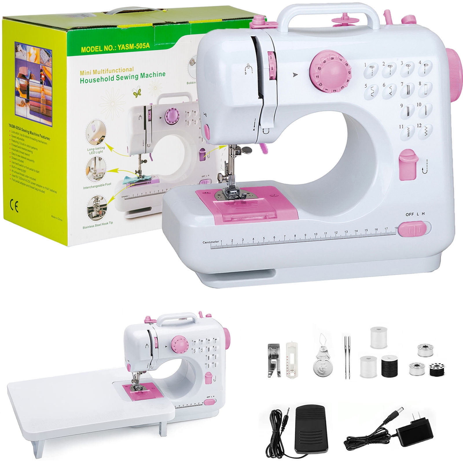 VIFERR Portable Mini Sewing Machine 12 Stitches with Extension Table