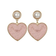 Time and Tru Women's Goldtone and Pink Heart Drop Earrings