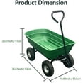thumbnail image 3 of QinaQin Garden Wheelbarrow Cart,Heavy-Duty Utility with Four Wheels,Built-in Stand for Yard,Garden,Green, 3 of 5