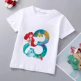 thumbnail image 3 of Camiseta de algodón con estampado de princesa sirena para niñas de la marca Disney, ropa de princesa Ariel, top de dibujos animados para niños de 1 a 9 años, regalo de cumpleaños para niños, 3 of 5