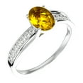 thumbnail image 2 of SuperJeweler 1 1/2 Carat Oval Shape Citrine and Diamond Ring In Sterling Silver For Women, 2 of 6