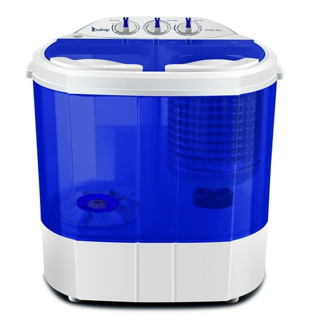 Ktaxon 10LBs Washer Electric Mini Washer & Dryer Portable Compact Laundry Comboï¼Wash 5.6LBS+ 4.4LBS Capacityï¼White & Blue