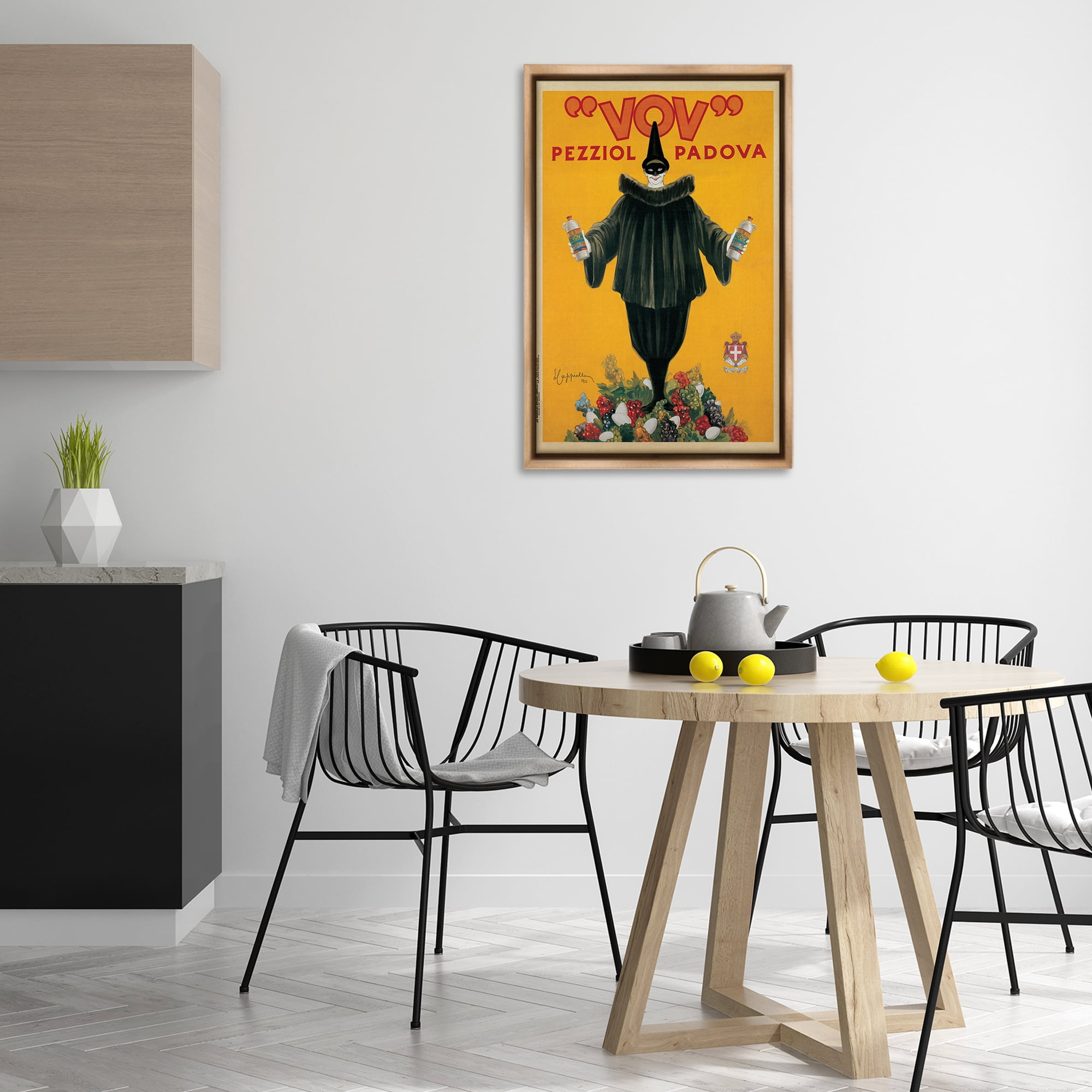 Stupell Industries Vintage Drink Poster Food & Beverage Painting Brown Floater Framed Canvas Art Print Wall Art, 21 x 31