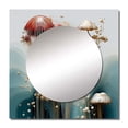thumbnail image 2 of Designart "Modern White Blossom On Teal V" Abstract Botanicals Square Mirror Wall Decor Modern - Large Blue Square Bathroom Mirror - Square Printed Wall Mirror Art, 2 of 5