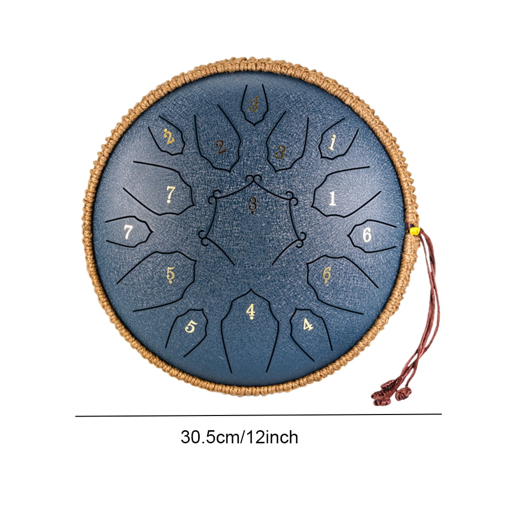 golytefs 12 Inch D Tone Ethereal Drum 15 Notes D Major Large Ethereal Drum (Navy Blue)