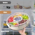 thumbnail image 4 of Portable Rotating Snack Tray with Lid and Handle, 4.5L Clear Rotating Veggie Fruit Tray, Candy Snacks Divided Food Serving Tray, Snackle Box Container (11 * 3.15in), 4 of 8