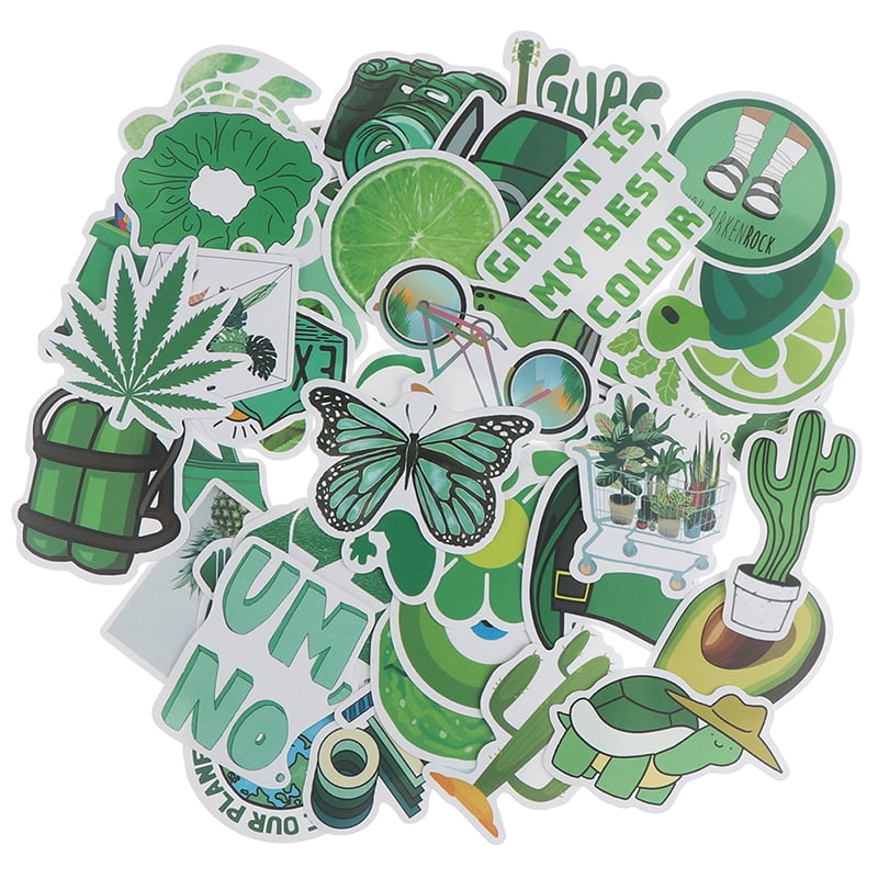 50x Green Theme Stickers DIY Laptop Luggage Guitar Bicycle Skateboard Decals JG 
