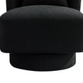 thumbnail image 5 of Swivel Accent Chair with Pillow, Armless Comfy Teddy Round Swivel Boucle Chair, Modern 360 Degree Swivel Single Sofa Chairs with Swivel Round Base for Living Room, Bedroom, Home Office(Black), 5 of 6