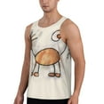 thumbnail image 2 of Fotbe Brown Cat Cartoon Pattern Men's Quick Dry Workout Tank Top Gym Muscle Tee Fitness Bodybuilding Sleeveless T Shirt Breathable Workout Shirt-Medium, 2 of 9