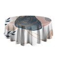 thumbnail image 5 of Blue Boho Abstract and Plant Pattern Round Tablecloth 60"x60",Wrinkle Wipeable Table Cloth for Kitchen Dining Room Picnic Patio Party, 5 of 6