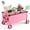 Pink, variant on Collapsible Wagon Cart with Wheels, 150L Lightweight Foldable Utility Cart, Portable Rolling Wagon for Garden, Shopping, , Camping, Transport,