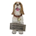 thumbnail image 3 of Tan And White English Cocker Spaniel Dog With Welcome Jingle Collar Sign Statue, 3 of 9