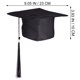 thumbnail image 3 of KAKOWELY Birrete ajustable con borlas para graduación, accesorio fotográfico para ceremonia de graduación (negro), 3 of 4
