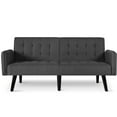 thumbnail image 6 of LAZZO 65" W Folding Futon Couch Sofa Bed w/ 2 USB Charging Ports, Dark Grey, 6 of 8