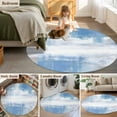 thumbnail image 5 of Round Rugs 5Ft, Blue Grey Abstract Art Round Area Rug Washable Indoor Throw Carpet, Modern Shabby Farmhouse Soft Non Slip Circle Rug for Cabinet Bathroom Home Decor Aesthetic, 5 of 8
