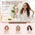thumbnail image 4 of Secadora de Cabello 6 En 1 Profesional, 150,000 RPM Cepillo Secador de Cabello, Temperatura Ajustable Y Velocidades, Estilizador de Cabello con 6 Accesorios para Secado, Rizado, 4 of 9