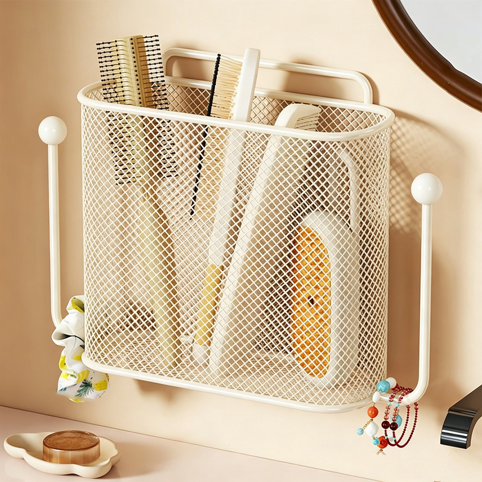 Viflosae Shower Organizer Shower Shelves Bathroom Wall Mounted Storage Box Bathroom Wall Mounted Shelf Non Perforated Storage Tube