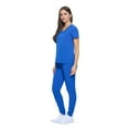 thumbnail image 2 of Women's Essential Scrub Set Cool Stretch Jogger Scrub Top and Pant (XX-Large, True Royal Blue), 2 of 6