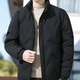 thumbnail image 4 of Men's Winter Thicken Cotton Parka Jacket Warm Coat Men Casual Solid Color Zipper Pocket Turndown Collar Long Sleeve Parkas, 4 of 7