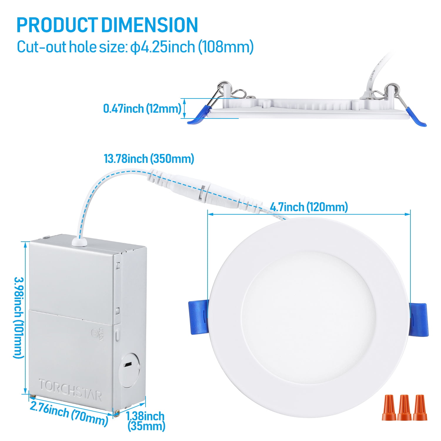 48 Pack 10W 4 Inch LED Recessed Lighting with Junction Box, 4000K Cool White, 5%-100% Dimmable