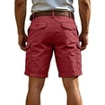 thumbnail image 5 of Fgvctg Mens Cargo Shorts Elastic Waistband Summer Hiking Fishing Casual Cargo Shorts Stretch Waist Plus Size Workout Relaxed-Fit Short Soft Waistband Pants with Pockets,Red,XL, 5 of 5
