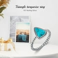 thumbnail image 5 of Boho Turquoise Stone Ring for Women 925 Sterling Silver Oxidized Triangle Western Ring Gift for Her Wife Mom, 5 of 6