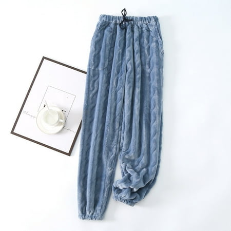 

Whlbf Womens Pants Plus Size Clearance Flannel Trousers Thickened Plus Velvet Homewear Pajama Pants