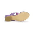 thumbnail image 5 of BLISSFUL STEP Women's Shoes Dual Straps Mid Block Heel Slide Sandals Purple 7, 5 of 7