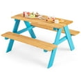 thumbnail image 1 of Costway Kids Picnic Table Set Children Outdoor Wooden Table with Bench Seats Backyard, 1 of 10