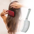 thumbnail image 3 of Hollow Out Hair Brush Hair Comb Drying Detangling Tool Detangle Comb Hair Detangling Brush for Quickly Detangles and Smooths, 3 of 8