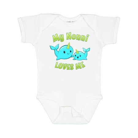 

Inktastic My Nonni Loves Me- Cute Narwhal Gift Baby Boy or Baby Girl Bodysuit