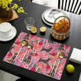 thumbnail image 4 of Chihuahua and Flower Florals Summer Placemats Table Placemats Set Of 4-Linen Kitchen Washable Placemats Table Mats 11.8"x17.7"Non-Slip Heat Resistant, 4 of 6