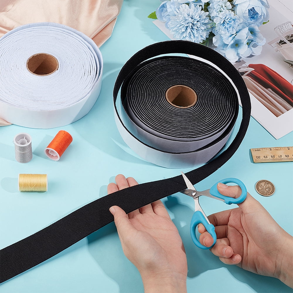 2 Rolls 2 Colors Self Adhesive Felt Tape 1.5Inch Wide Black White Furniture Felt Strips for Protecting and DIY Adhesive 26.2FT/RollDIY