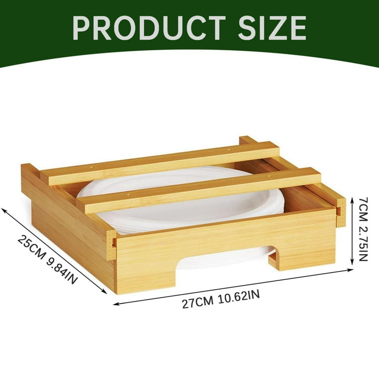 HTHJSCO Rack 9 Inch Paper Plate Dispenser Under Cabinet Plates Holder Kitchen Counter Vertical Plate Dipensersn Cabinet Plates Holder Dipensers Holders Paper Plate Dispenser Rv Walmart