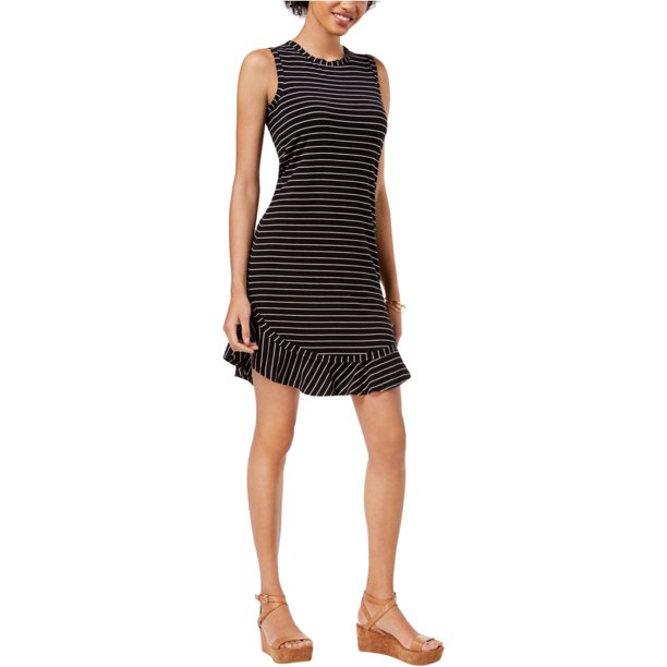maison Jules Vestido ajustado a rayas para mujer negro grande