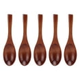 thumbnail image 2 of Cucharas de madera naturales, seguras, cómodas, ligeras, delicadas y resistentes, para mezclar, 5 uds., 2 of 5